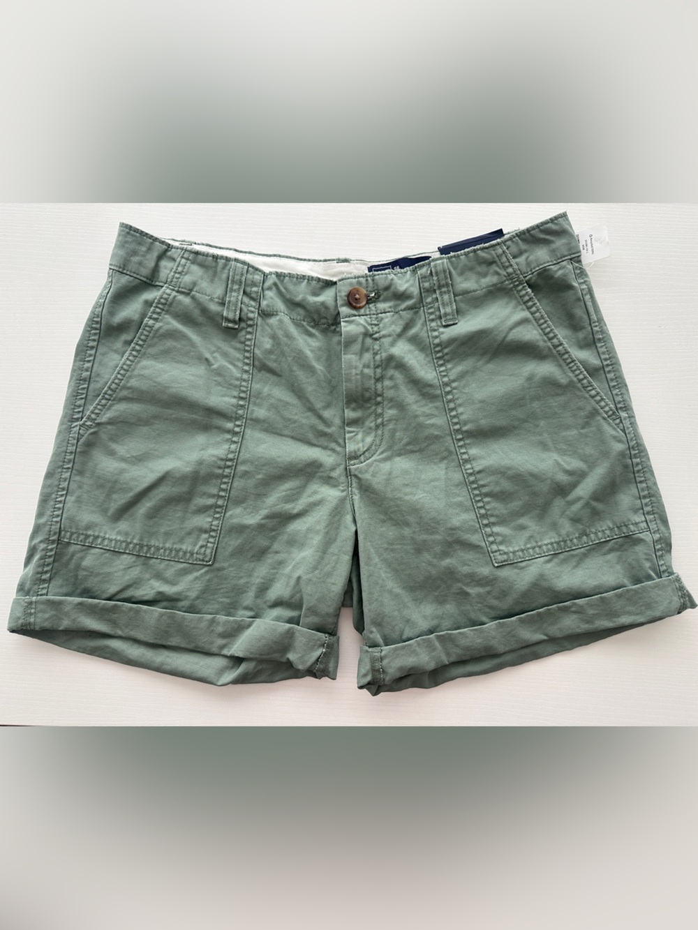GAP Sage Green Roll-Cuff Utility Shorts